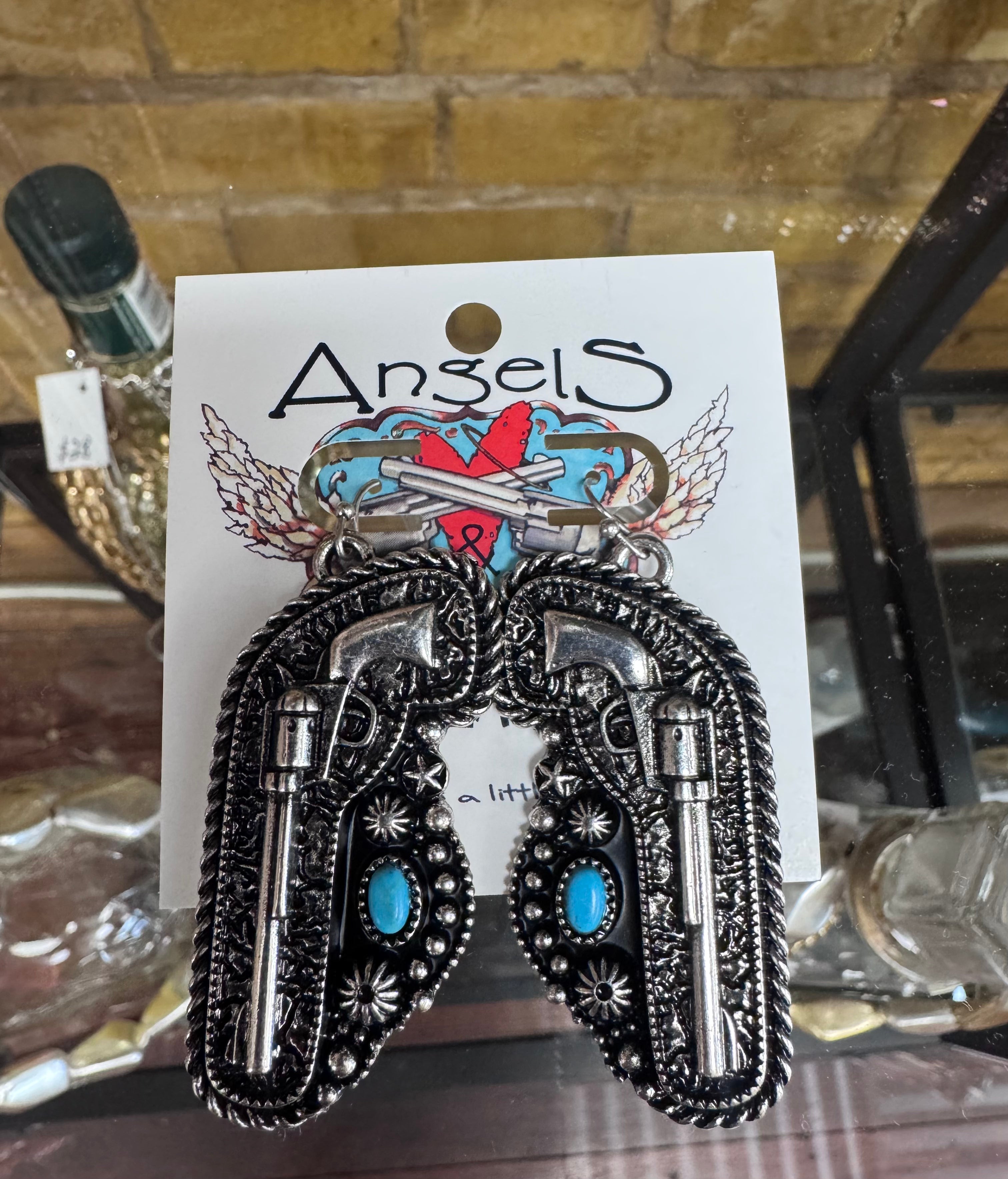 Turquoise Pistol Earrings